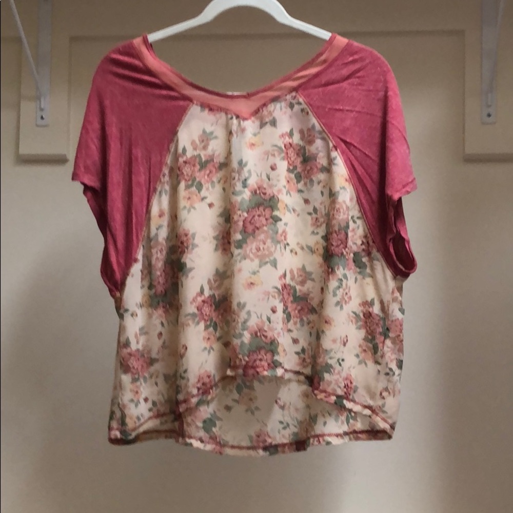 T shirt. Two different fabrics